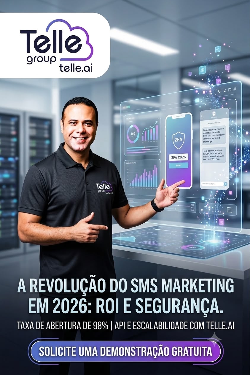 Ilustração sobre SMS Marketing em 2026, mensageria corporativa e comunicação mobile para empresas