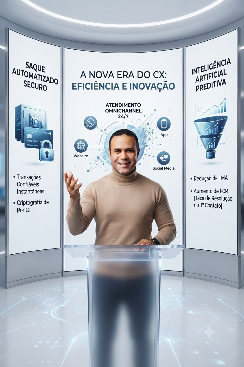 Apresentação sobre agente de atendimento automatizado, omnichannel e experiência do cliente