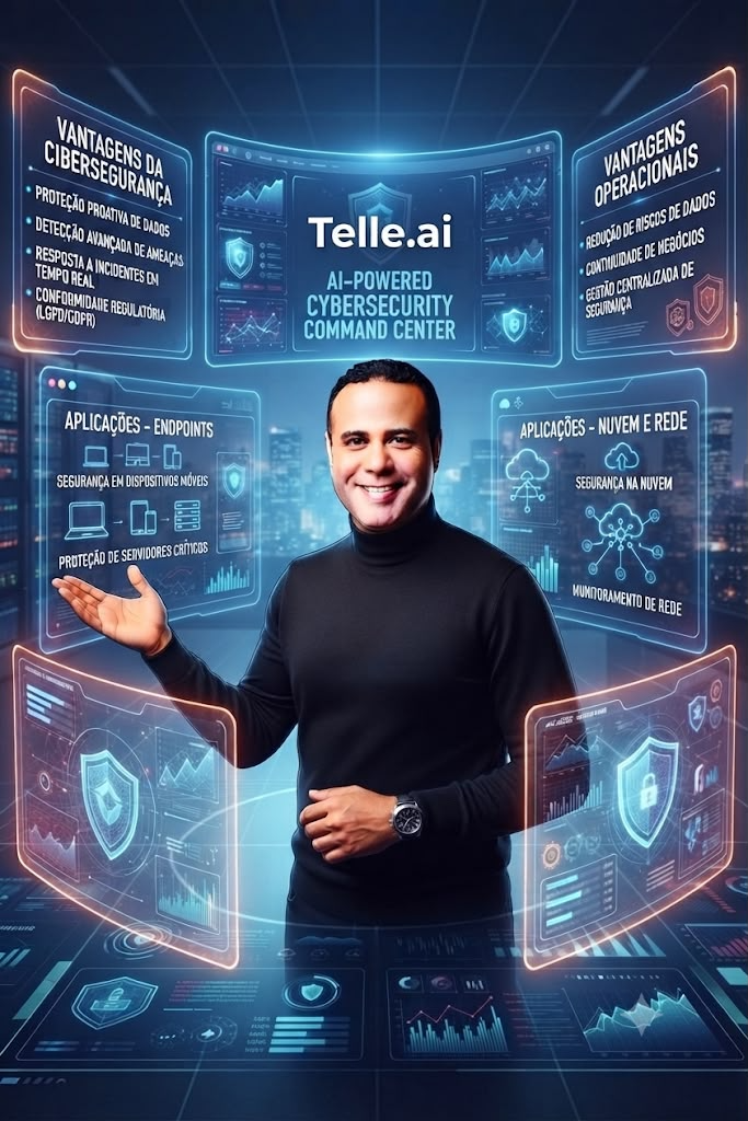 Joaldo Lima apresentando centro de comando de ciberseguranca da Telle.ai